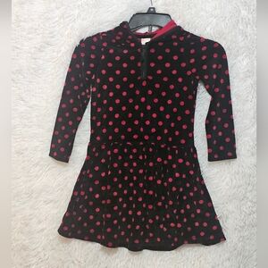Gymboree Black Dress with Red Polka Dots Girl Size 6